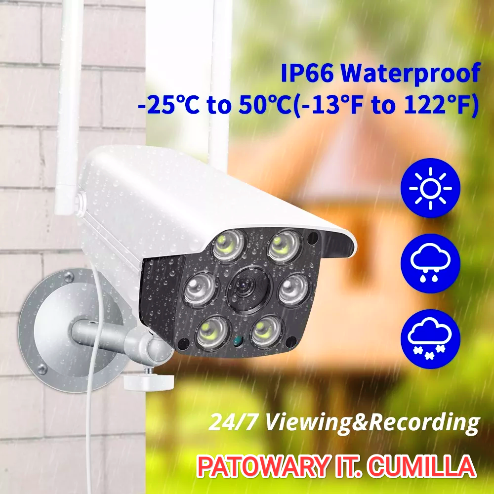 V380 pro Waterproof Outdoor Night Vision Full HD  security IP Camera | Protect Your Property with Clear and High-Definition Video. With Charger & stand