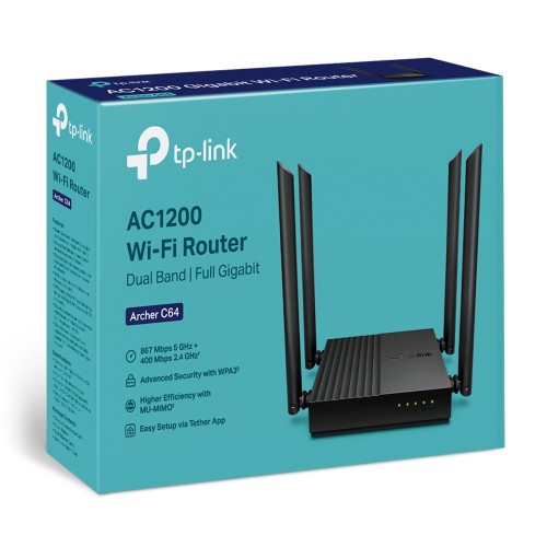TP-Link Archer C64 AC1200 Dual-Band Full Gigabit WiFi Router